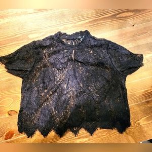 Black Lace Crop Top